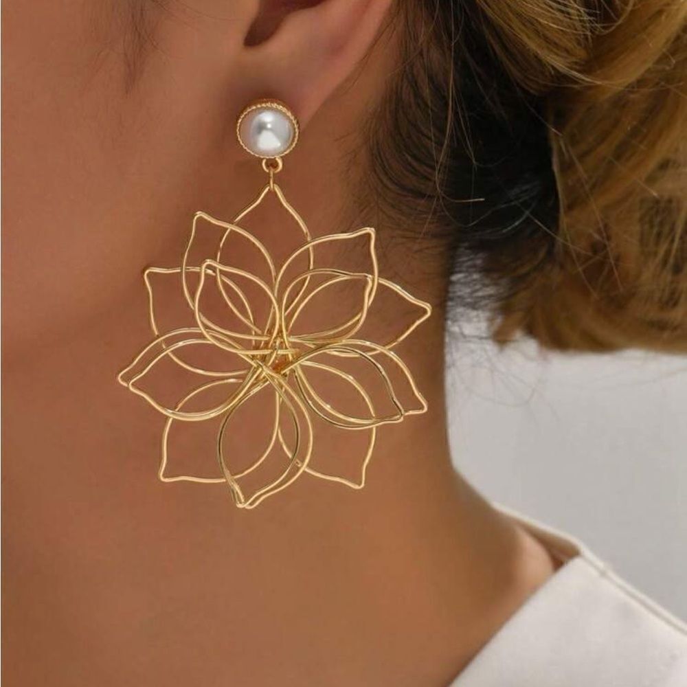 Bohemian flower drop earrings A759